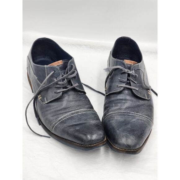 Steve Madden Shoes Mens 12 Leather Dress Cap Toe Lace Modern Gentleman Derby - Picture 3 of 13